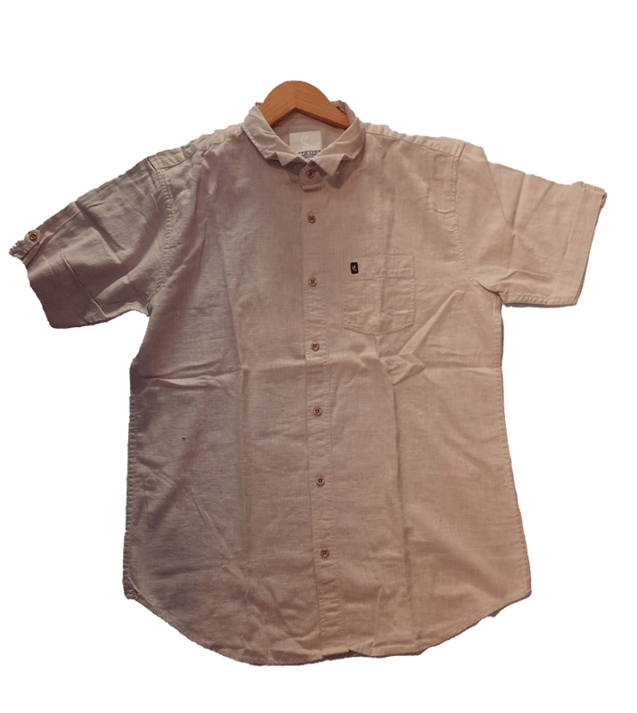 Men Half Sleeve Casual Peach