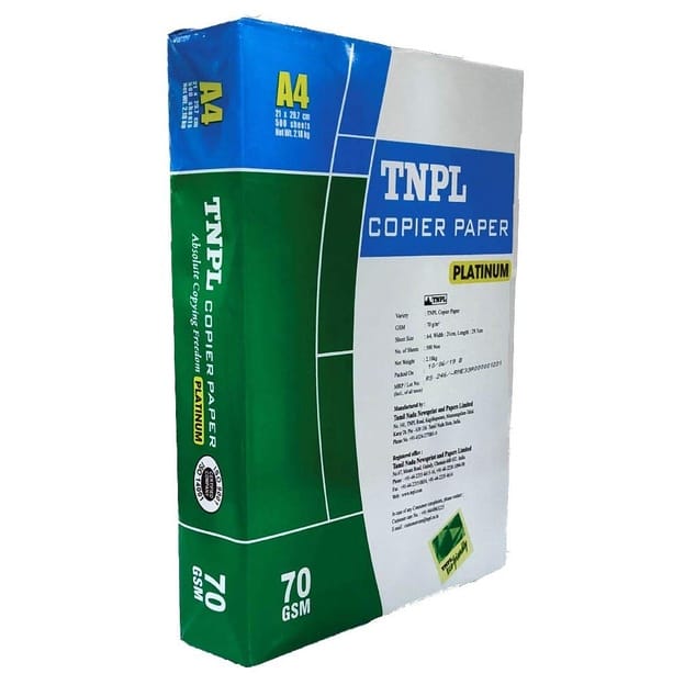 TNPL A4 Paper For Printing Xerox Copier Photocopy Printer Multipurpose 70GSM