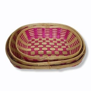 Madurai Bamboo Craft Tray Set Ovel Size