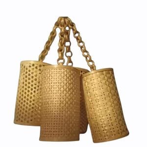 Madurai Bamboo Craft Hanging Lamp H Shape 6X10 Inch