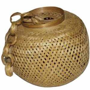 Madurai Bamboo Craft Ball Hanging Lamp 6 Inch