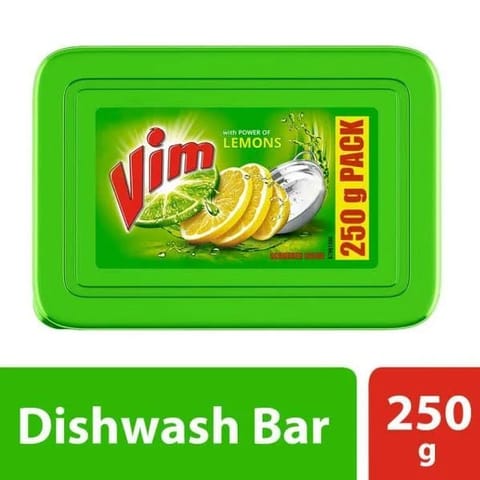 Vim Dishwash Bar Lemon Tub 250Gm