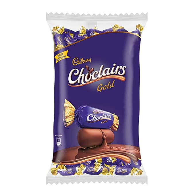 Cadbury Choclairs chocolate Gold , 342 Grams Pack (60 Candies)