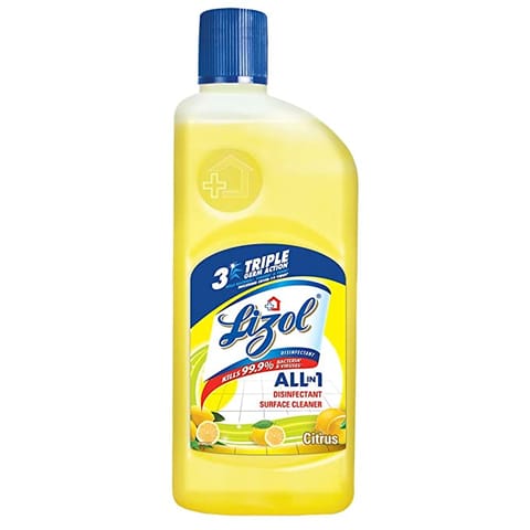 Lizol Citrus, Disinfectant Surface & Floor Cleaner Liquid Suitable for All Floor Cleaner Mops Kills 99.9% of Germs - 500ml