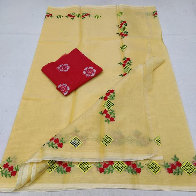 Fancy Kota Saree in Embroidery Work