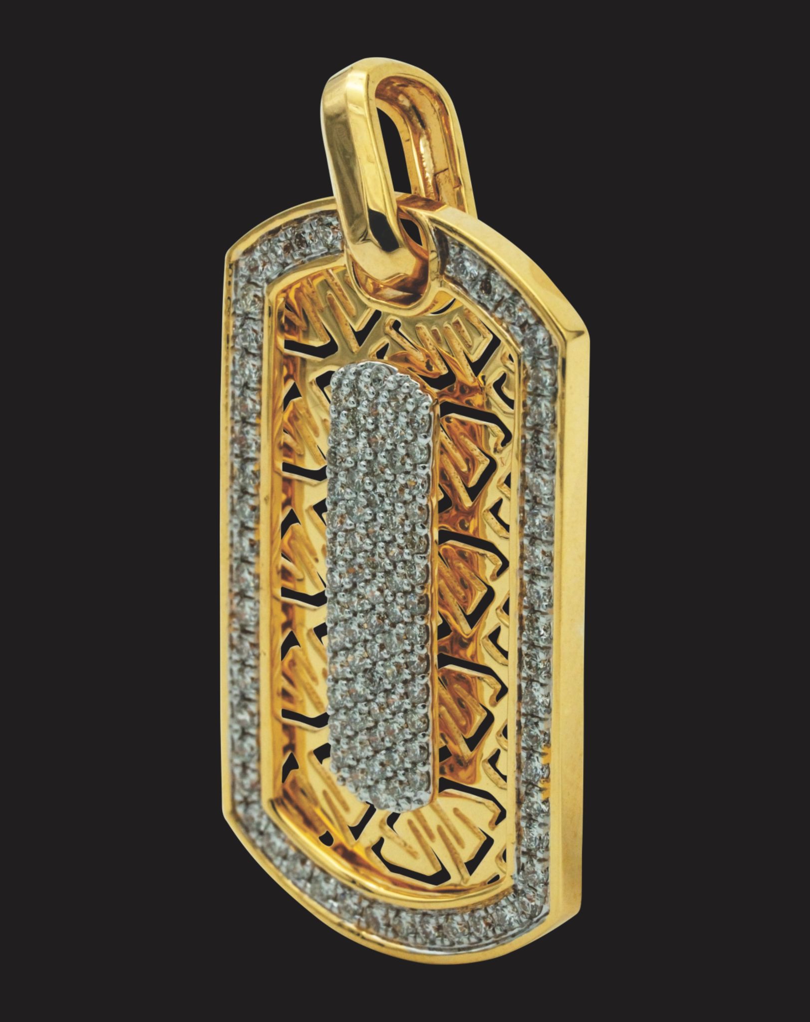 Diamond Men Pendant In 18Kt Yellow Gold with Diamonds (6.581 Gm)