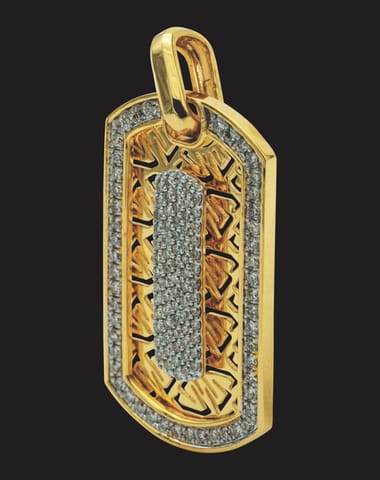 Diamond Men Pendant In 18Kt Yellow Gold with Diamonds (6.305 Gm)