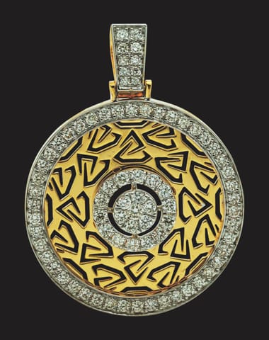 Diamond Men Pendant In 18Kt Yellow Gold with Diamonds (6.586 Gm)