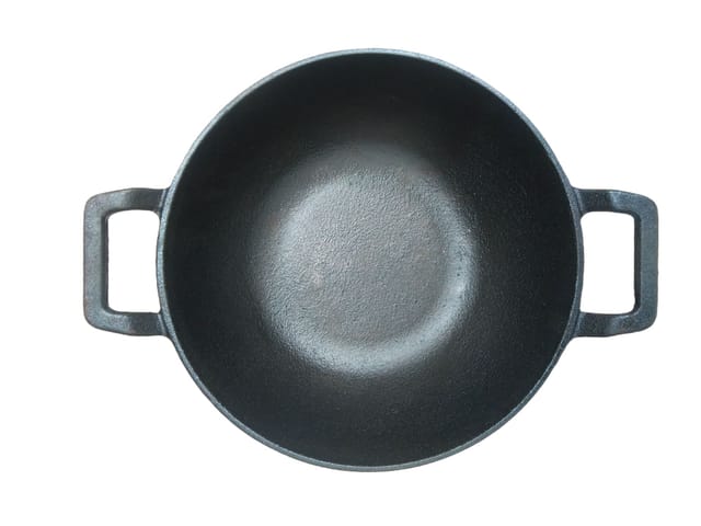 Cast Iron Kadai, Sleek Pre-Seasoned