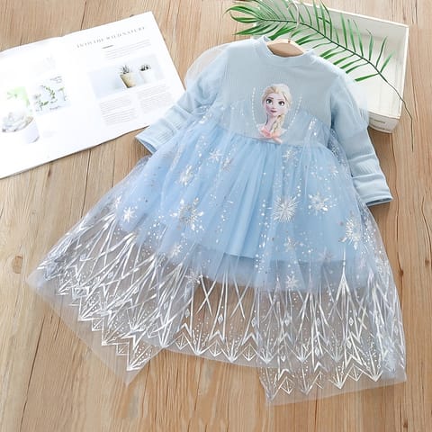 Frozen Elsa Gown - Girls Princess Birthday Party Dress