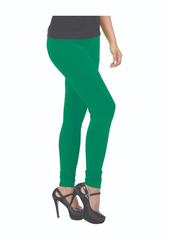 Green Color yoke stitched cotton lycra leggings-LGP18