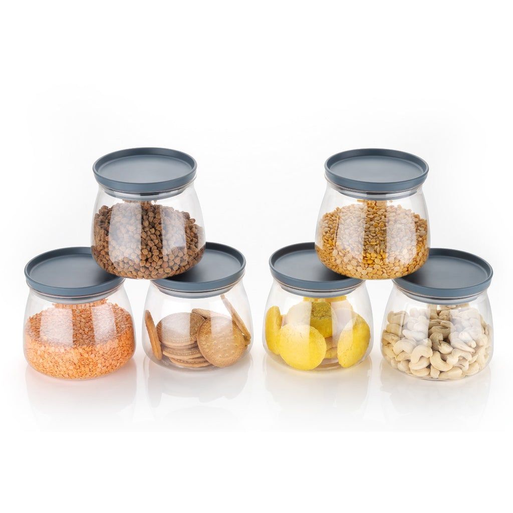 (Set Of 6) 2286 Matka Shaped Jar With Air Tight & Leak Proof Lid