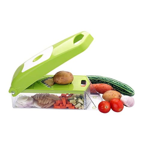 2025 Maitri Plastic 12-In-1 Jumbo Manual Vegetable Grater, Chipser And Slicer