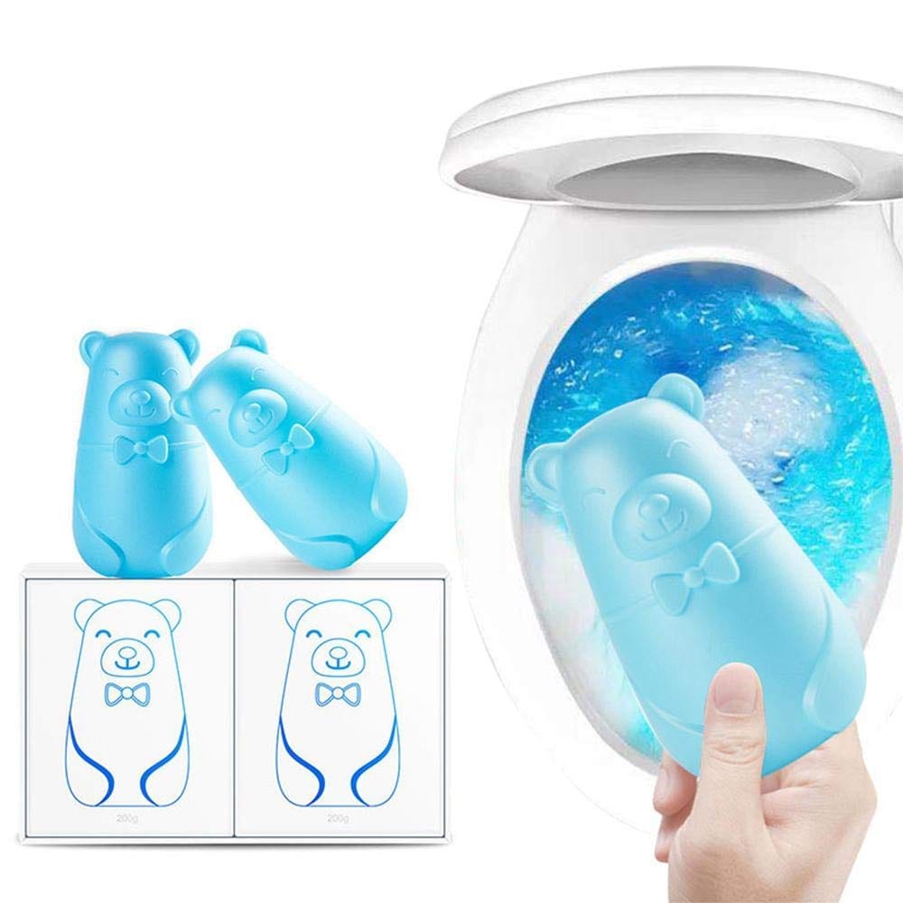 Cute Blue Bear Automatic Flush Toilet Cleaner Helper