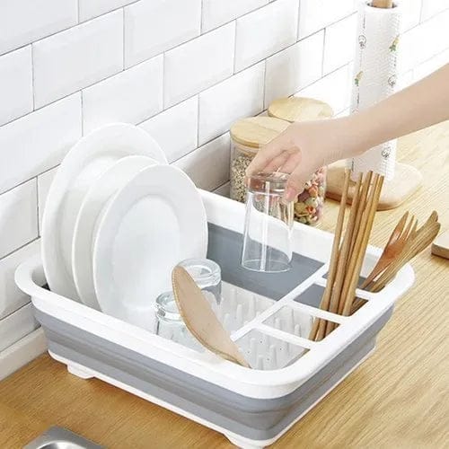 4668 Silicone Plastic Folding Collapsible Durable Kitchen Sink Dish Rack