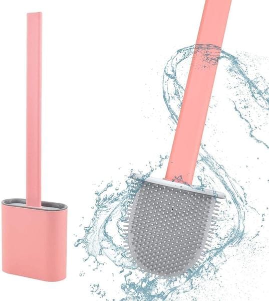 1398 Silicon Toilet Brush With Slim Holder Stand