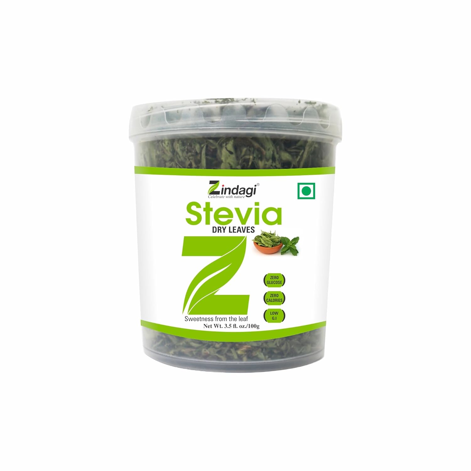 Zindagi Stevia Leaves 100 gm | Stevia Dry Leaves Extract | Keto Friendly|100 gm | Pack of 1