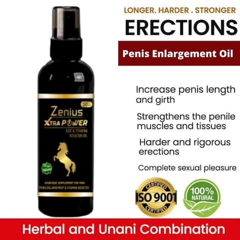 Zenius Xtra Power Oil Sexual Oil for Men Long Time | Penis Enlargement Ayurvedic Oil (50ML Oil)