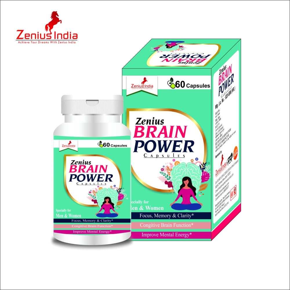 Zenius Brain Power Capsule for Brain Booster Medicine | Stress Relief Medicine | Brain Strong Medicine (60 Capsules)