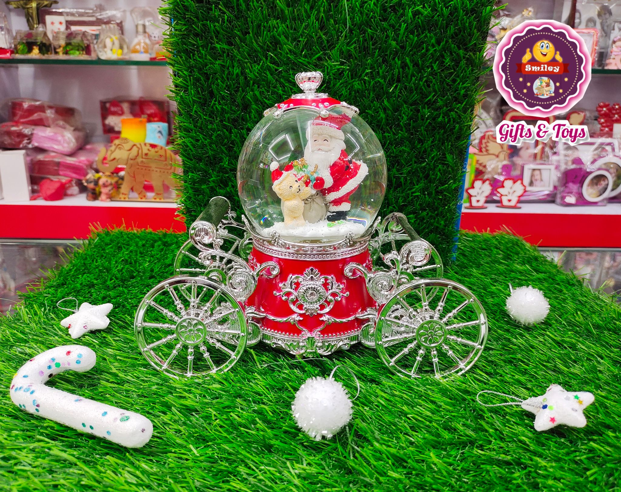 Rotating Santa Claus with Christmas Musicals Showpiece