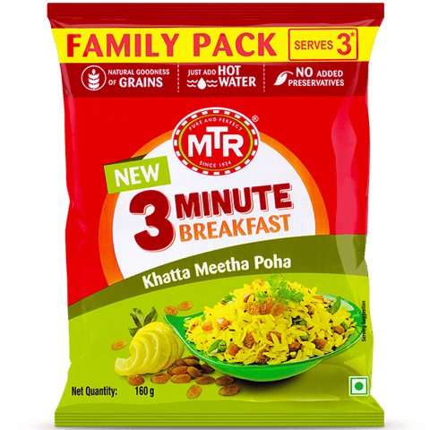 MTR 3 Minute Khatta Meetha Poha Pouch