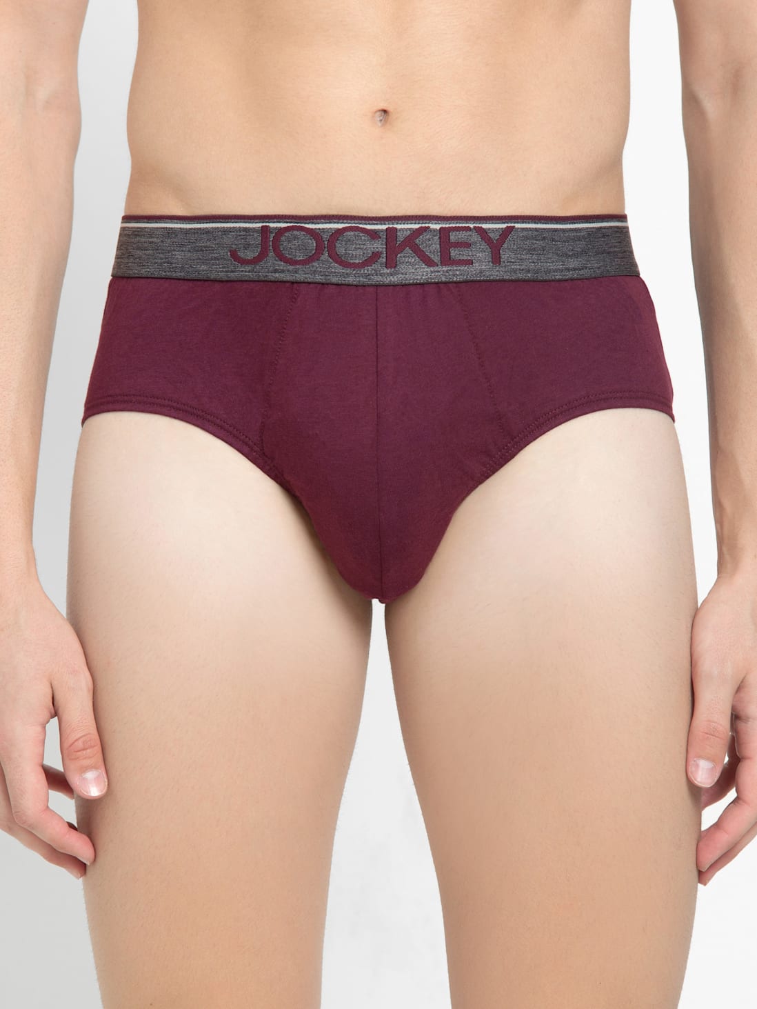 Jockey Men's Super Combed Cotton Solid Brief with Ultrasoft Waistband - Wine Tasting