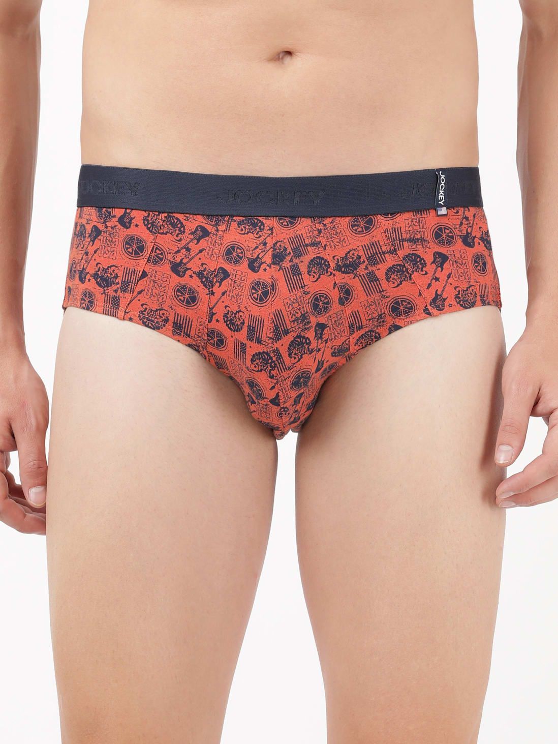 Jockey Men's Super Combed Cotton Printed Brief Autumn Glaze