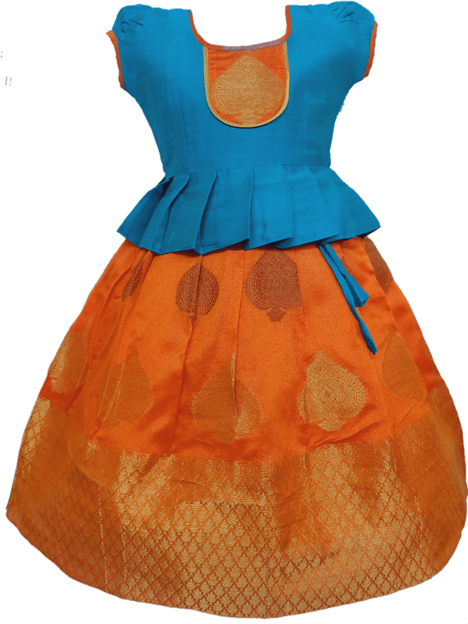 Girls Lehenga Choli / Pattu Pavadai Chanderi Sakthi BB