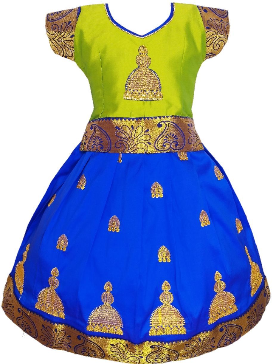 Girls Lehenga Choli / Pattu Pavadai Jimikki Embroidery