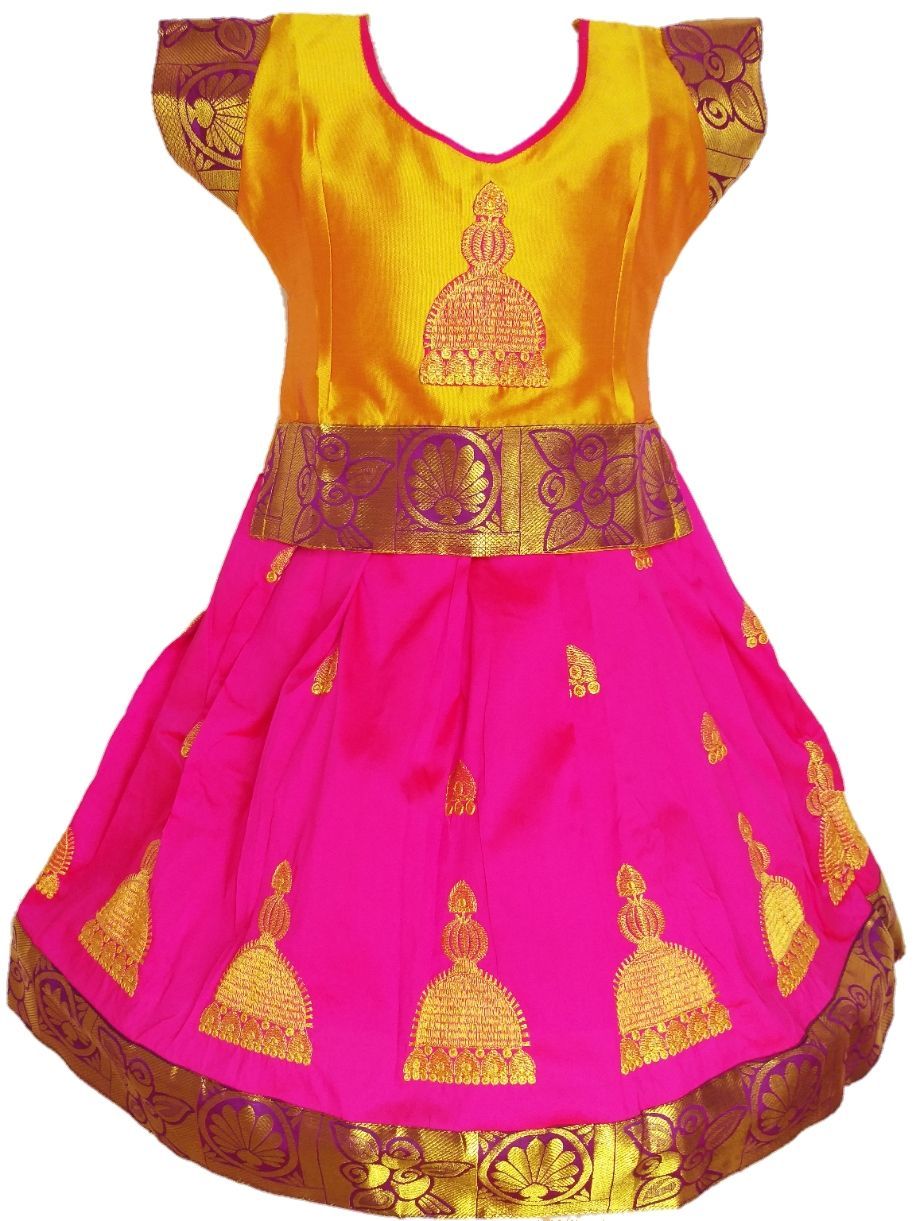 Girls Lehenga Choli / Pattu Pavadai Jimikki Embroidery