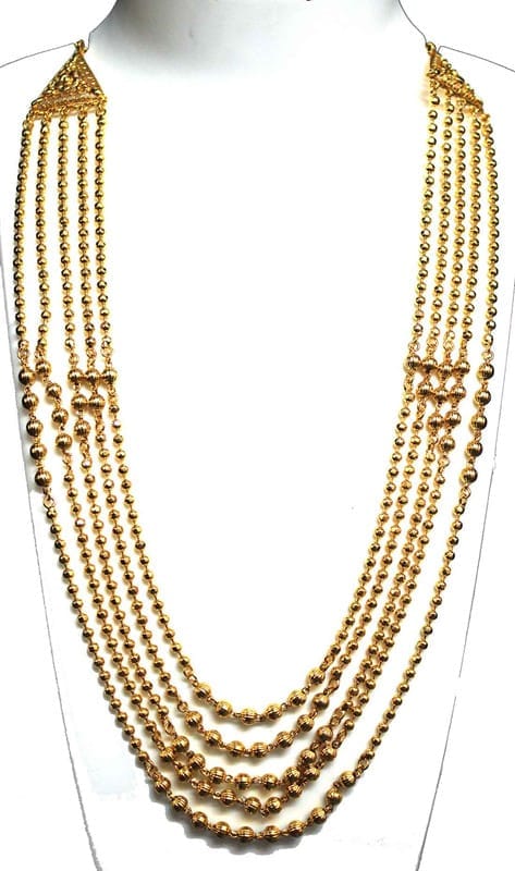 S L GOLD Micro Plated 5 line Governor Chain Necklace N24 copy