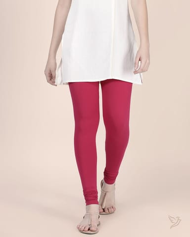 Women Cotton Churidar Legging - Bubble Gum