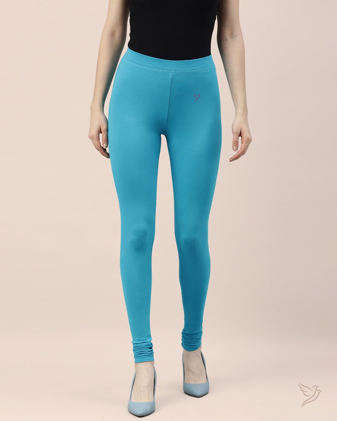 Women Cotton Churidar Legging - Cyan Cyan