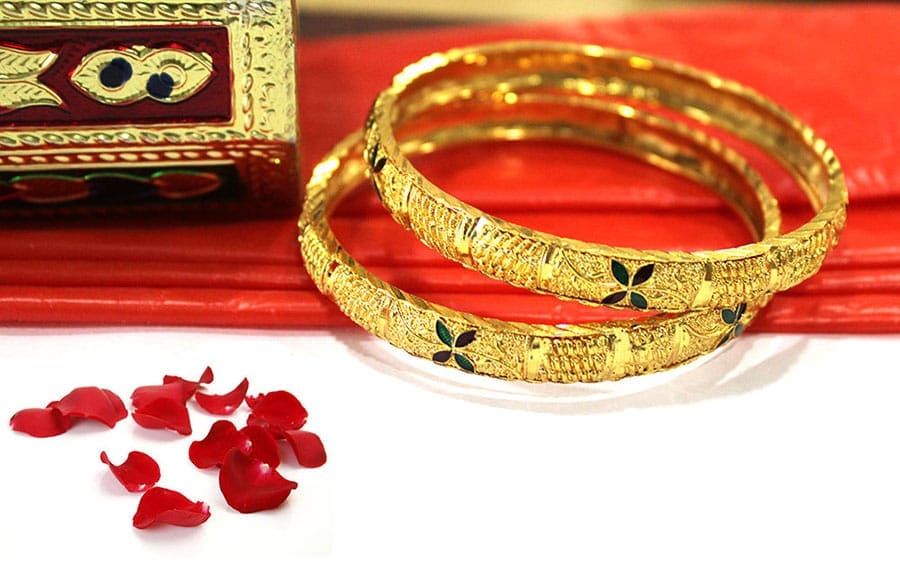 S L GOLD 1 Gram Gold Micro Plated Enamel D1 Bangles for Women