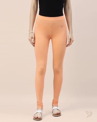 Women Cotton Churidar Legging - Pumpkin Puree