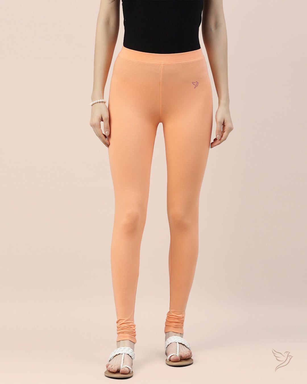 Women Cotton Churidar Legging - Pumpkin Puree