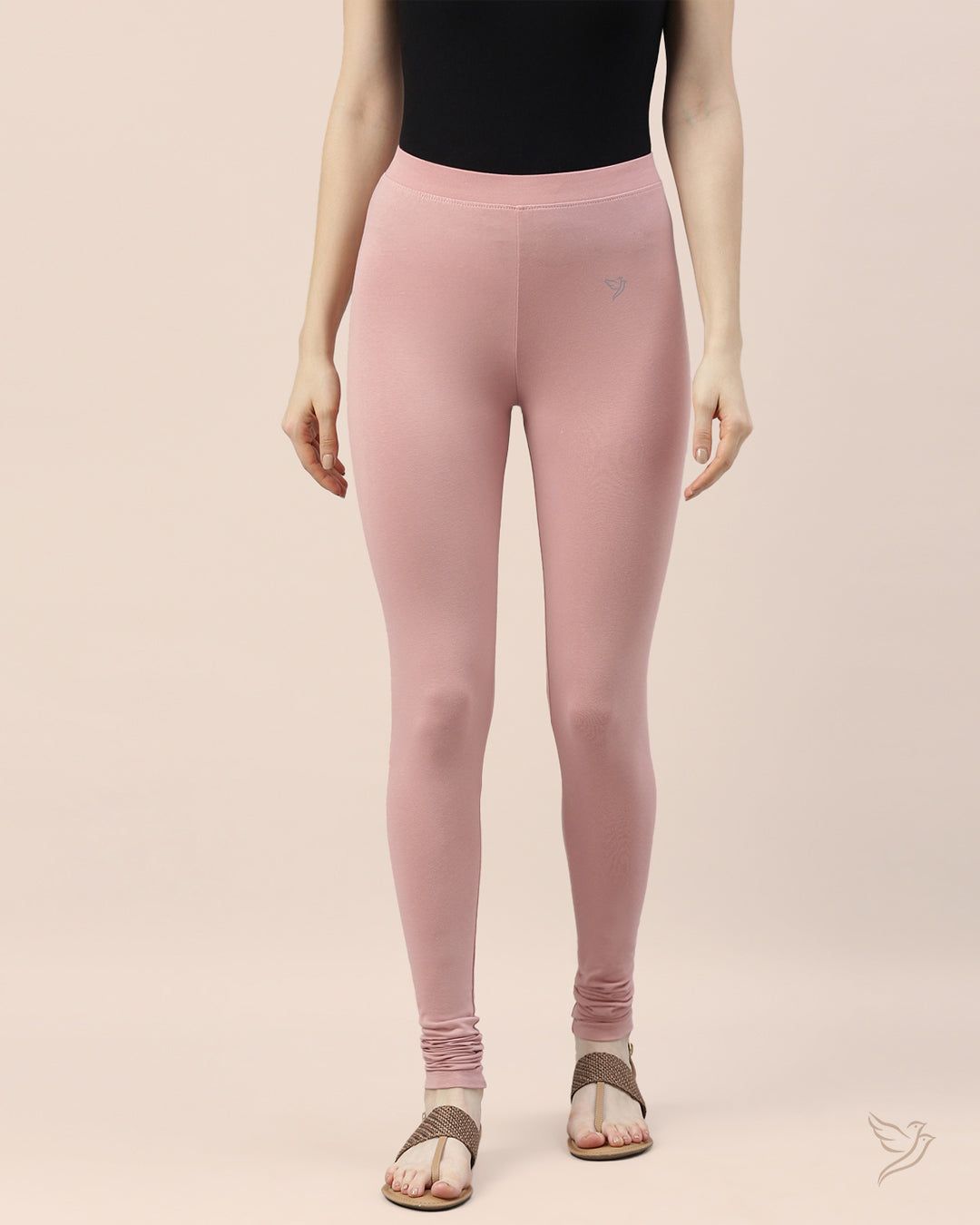 Women Cotton Churidar Legging - Rose Gold