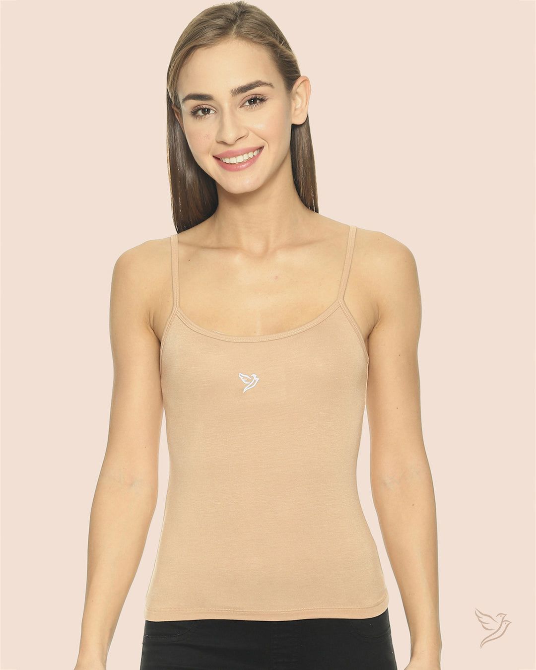 Women Sleek Spaghetti Cami With Adjuster -Skin