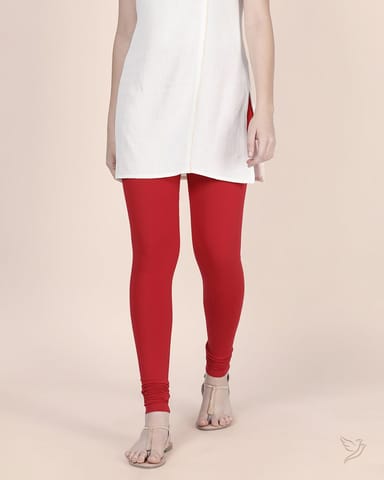 Women Cotton Churidar Legging - Lip Stick