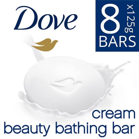 Dove Cream Beauty Bathing Bar 125 g (Combo Pack of 8)