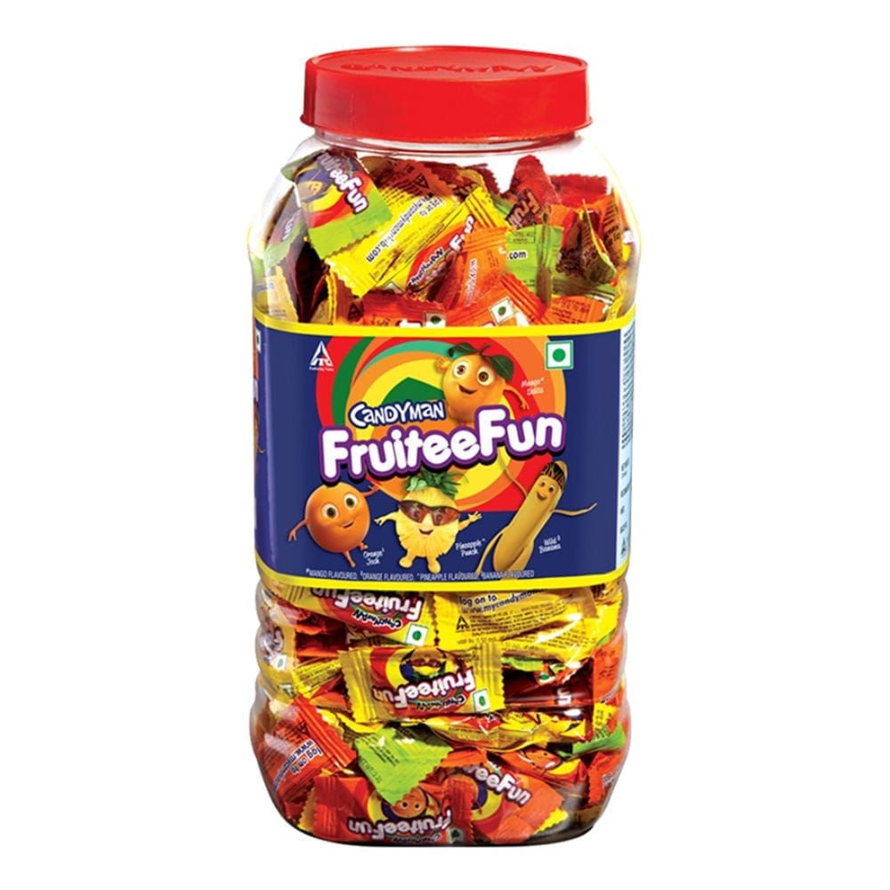 Candyman Fruitee Fun, Exciting Fruit Flavors May Vary - 300 Candies For In-Home Serves 750 Gram/810 Gram (Weight May Vary)