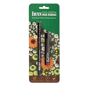 Eyetex Combo Pack: Kajal Supreme Max Herbal, 0.35G + Dazller Mascara, 4.1G