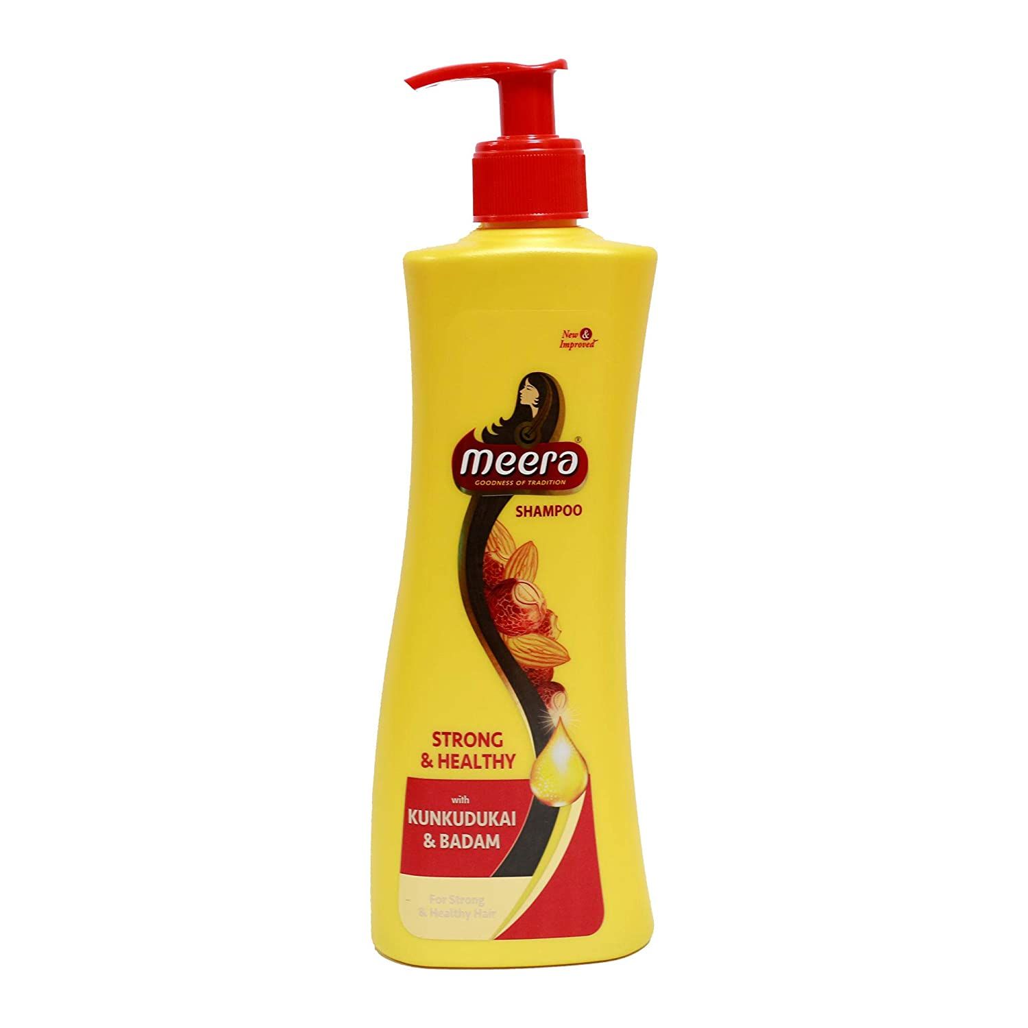 Meera Strong and Healthy Shampoo, With Goodness of Kunkudukai & Badam for Soft & Smooth Hair