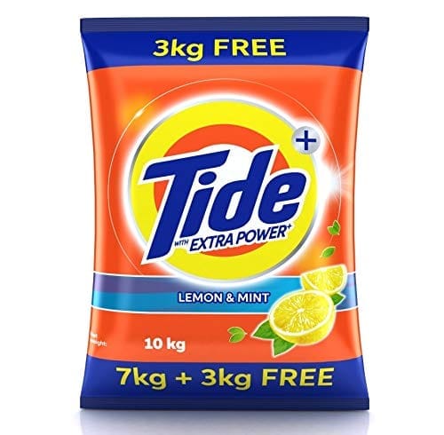 Tide Plus Extra Power Detergent Washing Powder - 7 kg (Lemon and Mint) with Free Detergent Powder - 3 kg