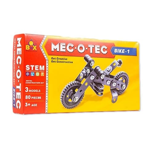 MEC - O - Tec Bike 1 Metal Construction Toy, Building Blocks, Educational Toys for 6+ yrs Boys and Girls, Multicolor