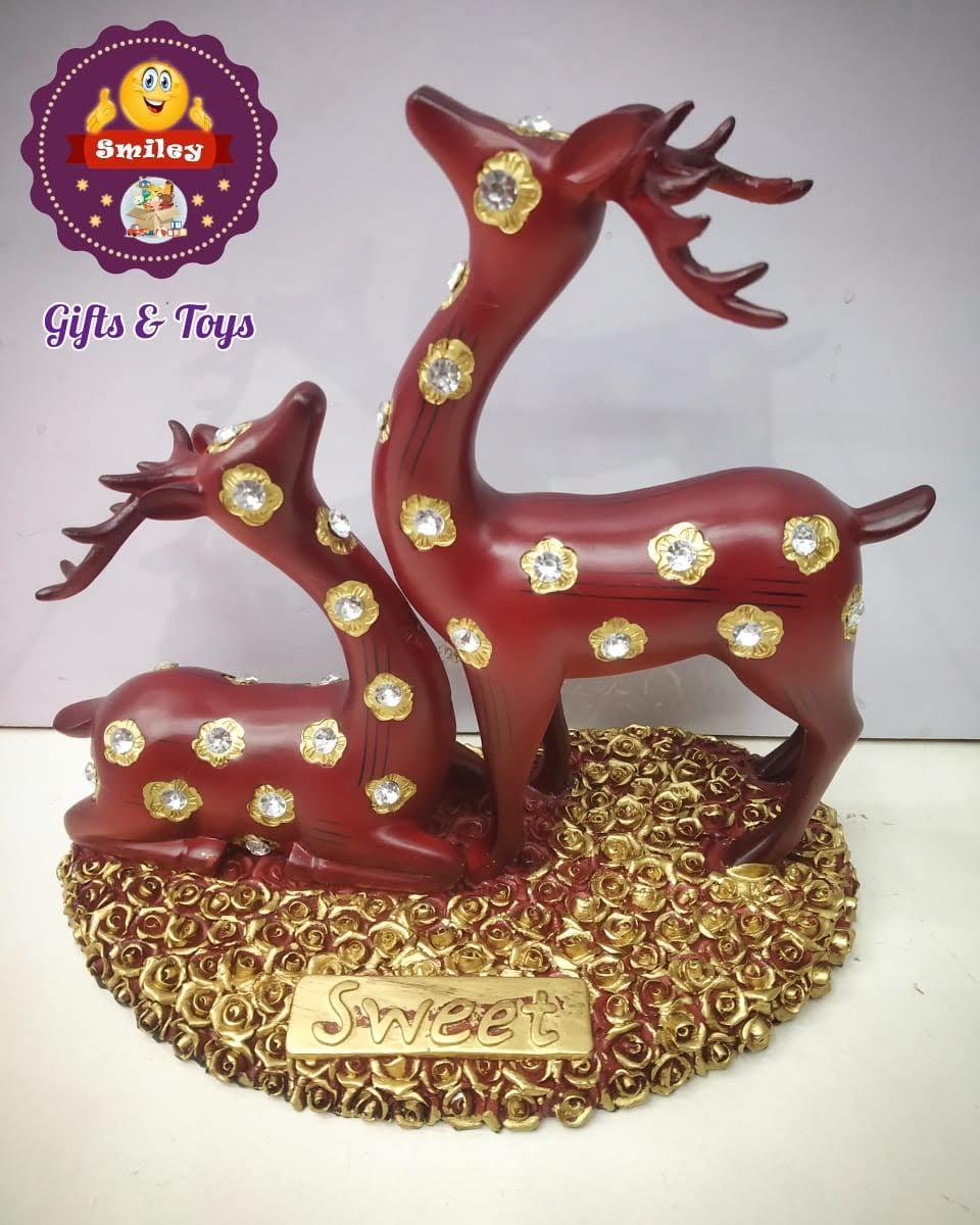 Twin Deer Couple Showpiece