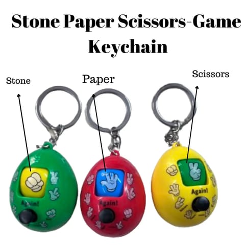 Stone Paper Scissors Game Keychain