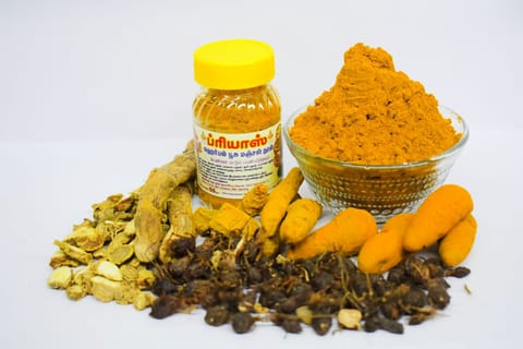 Priyas Herbal Poosu Manjal Powder 50Gm