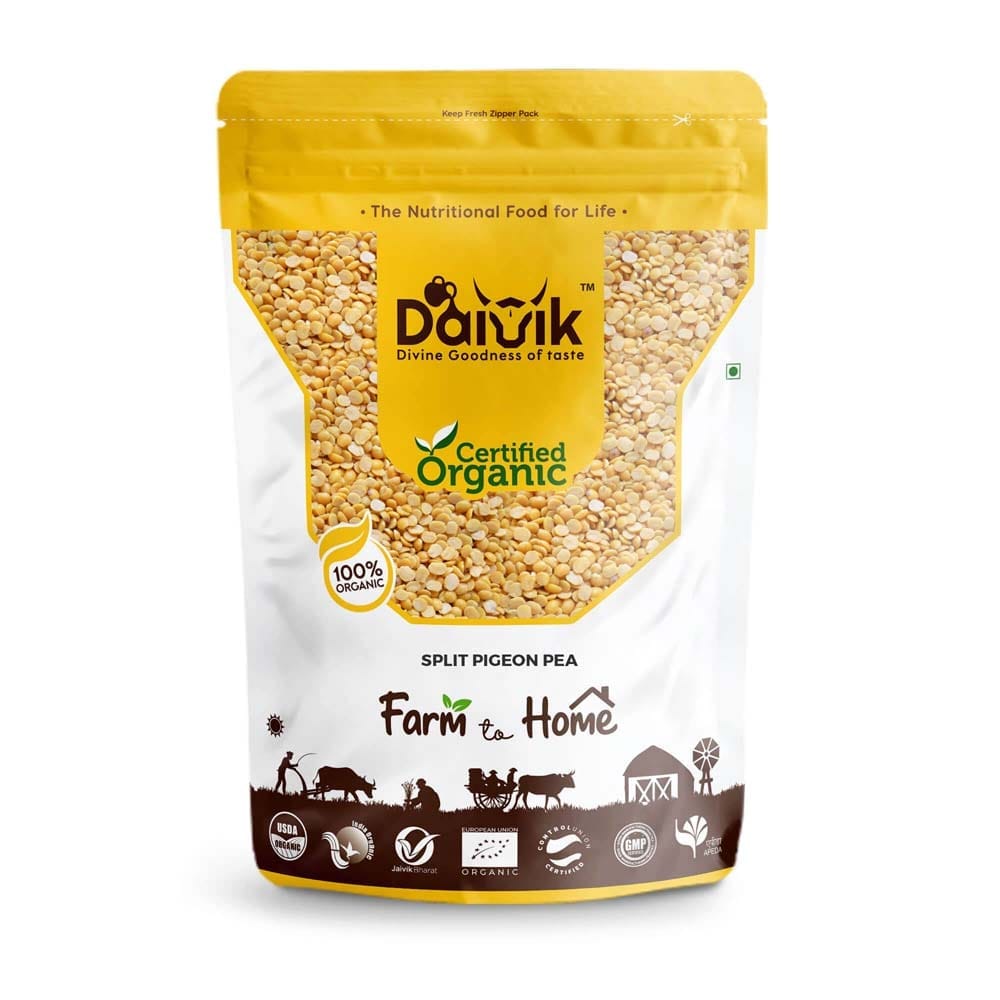 DAIVIK Organic Toor Dal/Split Pigeon Pea/Thuvaram Paruppu