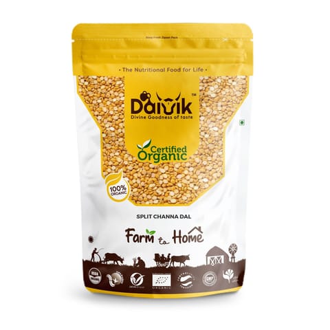 DAIVIK Organic Split Channa Dal/Split Bengal Gram/Udaitha Kadalai Paruppu